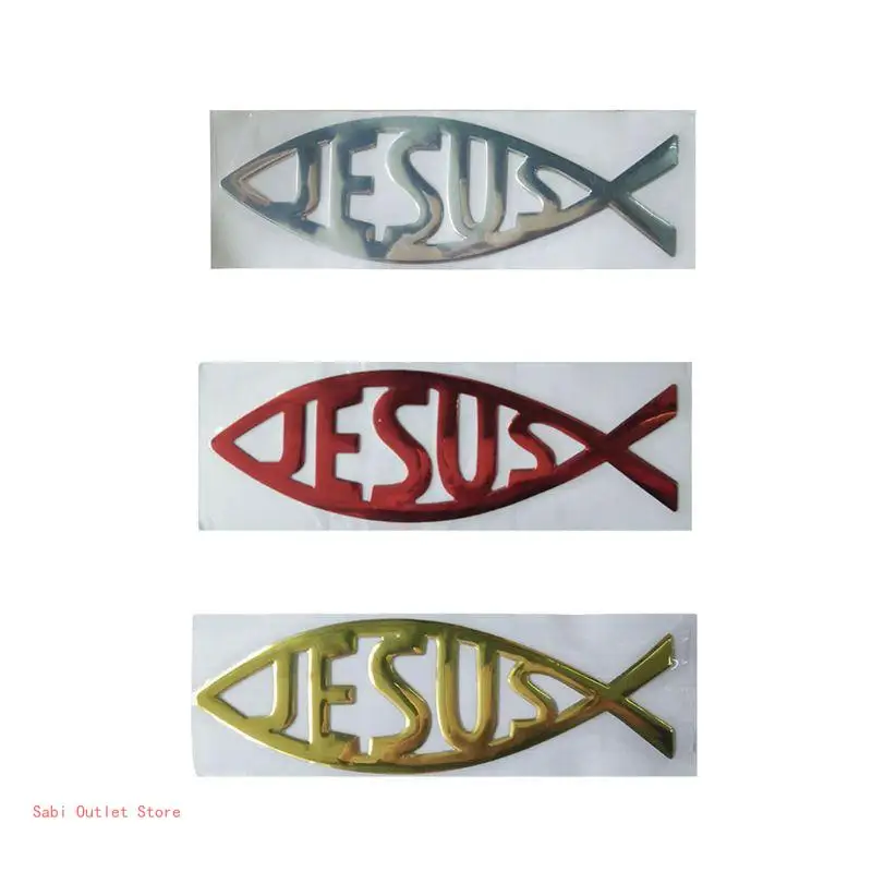 3D Car Styling Window Sticker Hollow Jesus Fish Badge Decals Automobiles Motorcycle Computer Accessories