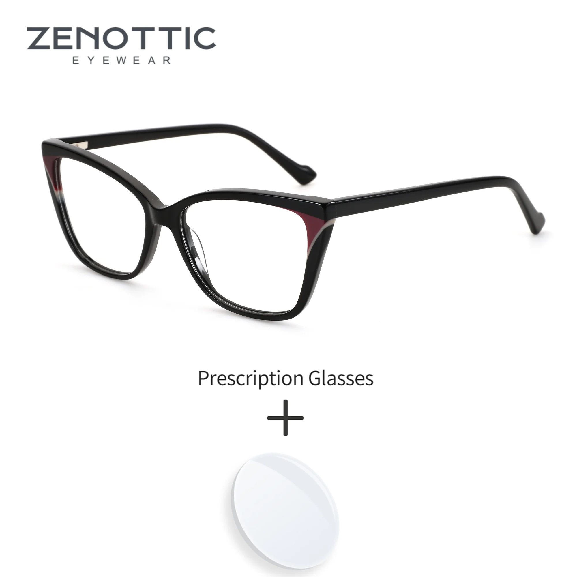 ZENOTTIC M حجم عين القط النظارات النساء خمر خلات مستوحاة تصميم وصفة طبية العدسات النمط الكلاسيكي #1