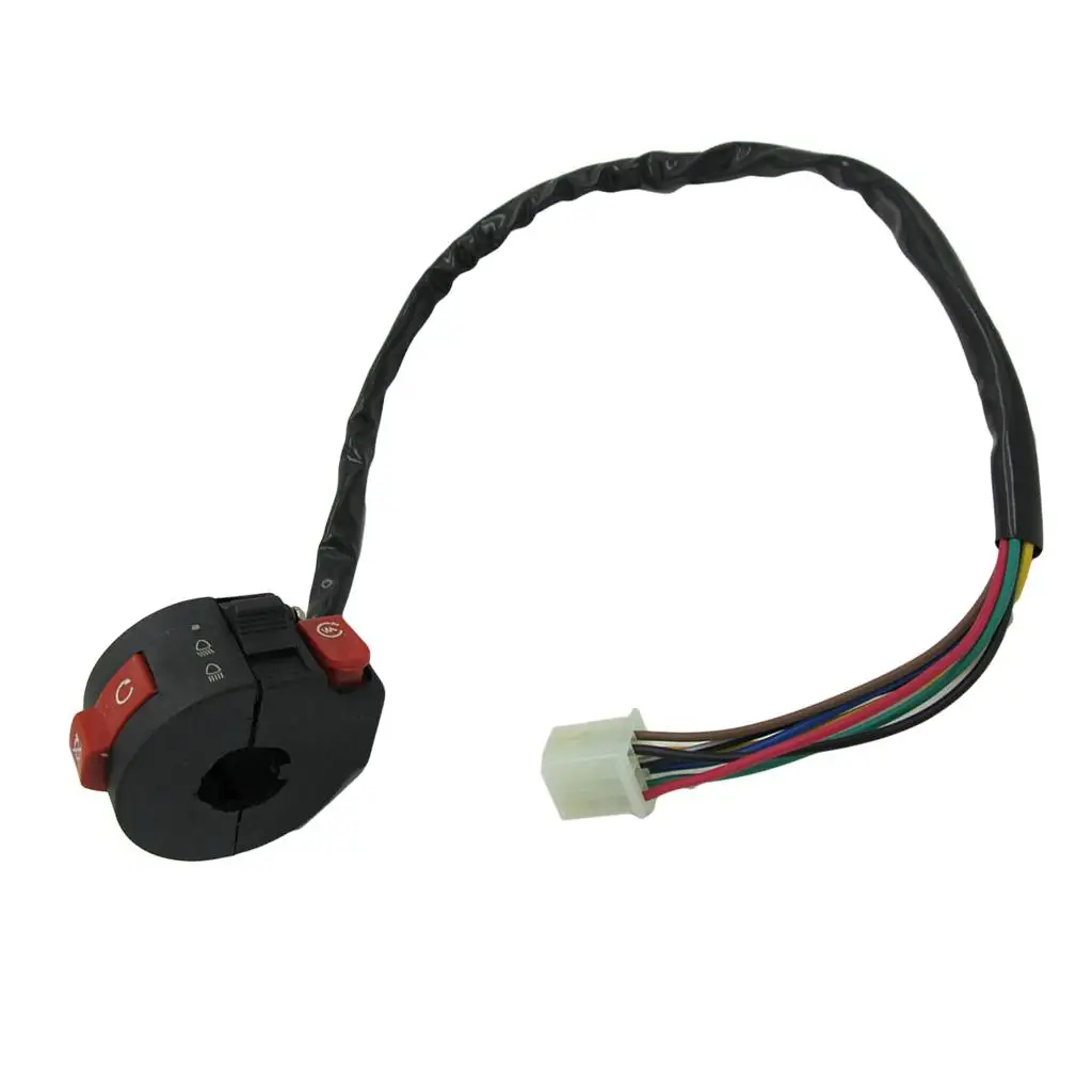 Kill Start Light Switch Button Housing Plastic Copper Durable 7 Wire for ATV Quad 50 70 90 110 125cc