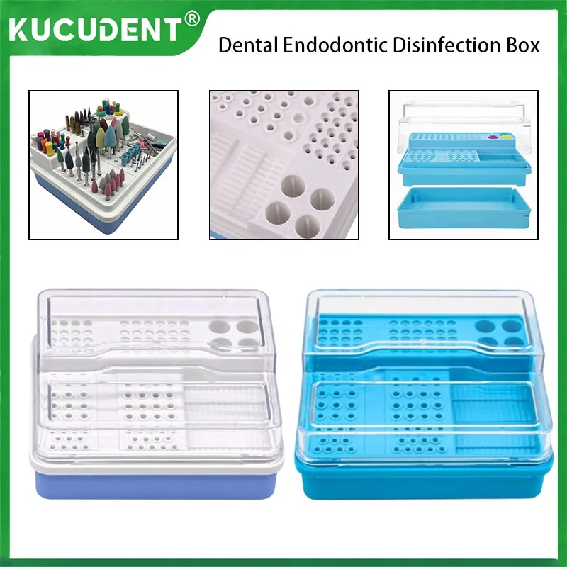 

96 Holes Dental Endodontic Sterilizer Box for Carbide Burs Diamond Bur Drills Placement Box Endo Case Plastic Dentistry Tools