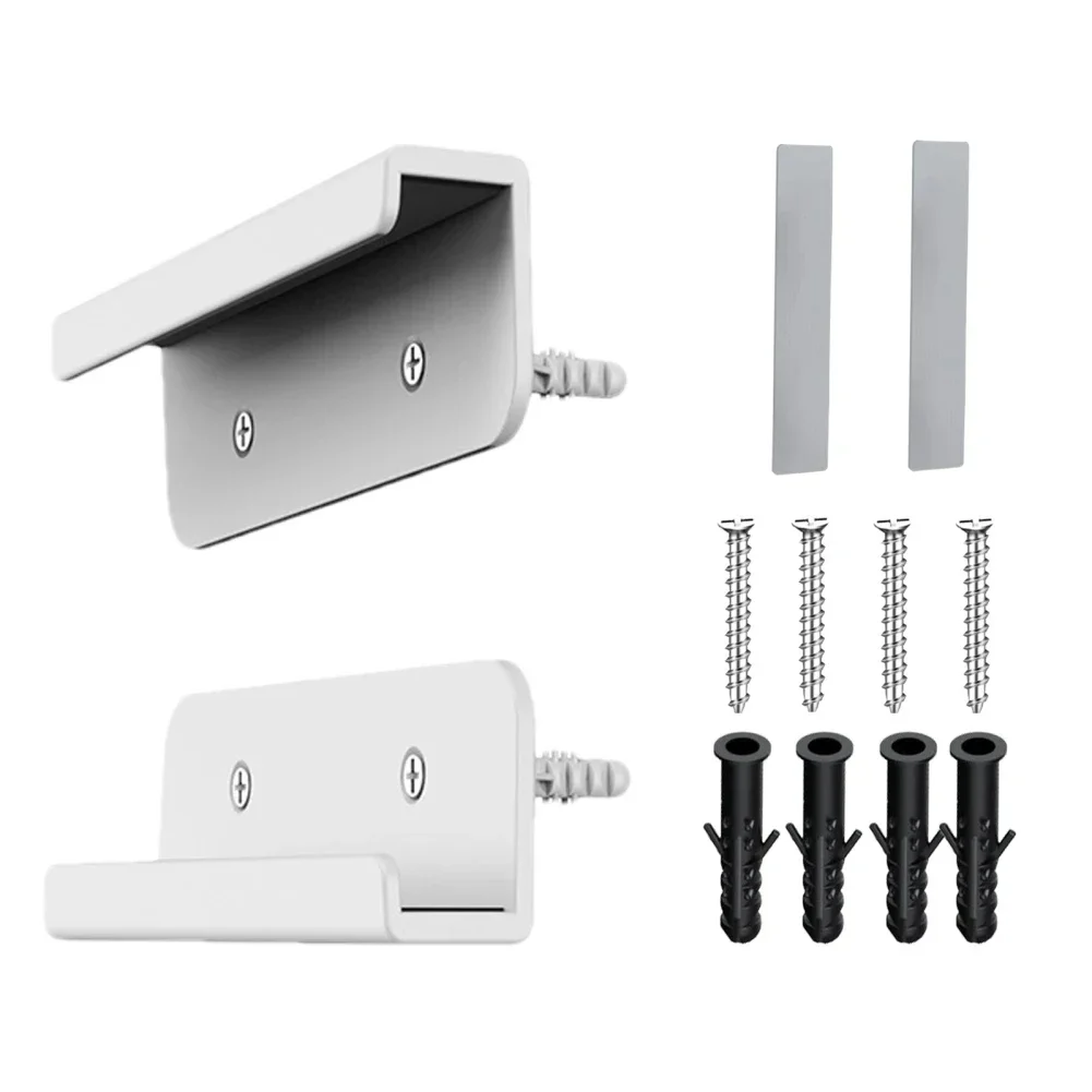 2 Pcs Universal Wall Mounted Tablet Stand Holder Fixed by Adhesive/Screw Tablet Wall Mount for iPad/iPhone 15 14/Kindle E-Reader