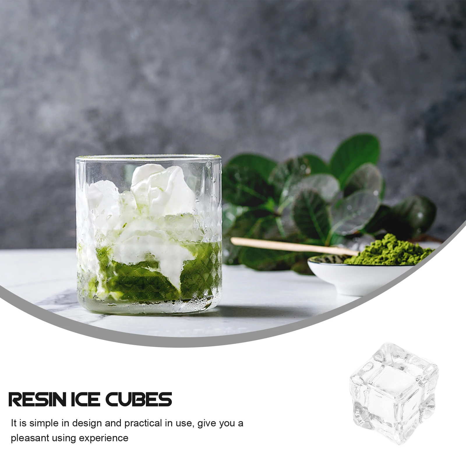 

30pcs Reusable Resin Simulated Ice Cubes for Home Wedding Party Decor Photography Props Desktop Ornament Craft Supply