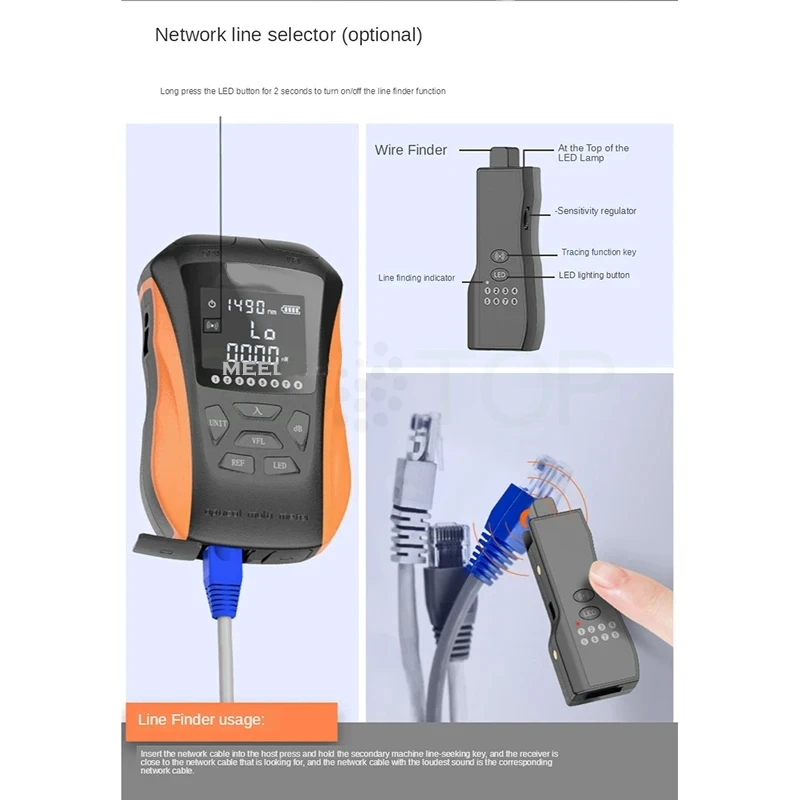 

Optical Power Meter Red Light Pen 6 in 1 High Precision Mini Red Fiber Pen 5/15/30km Rechargeable Fiber Light Tester Light DIY