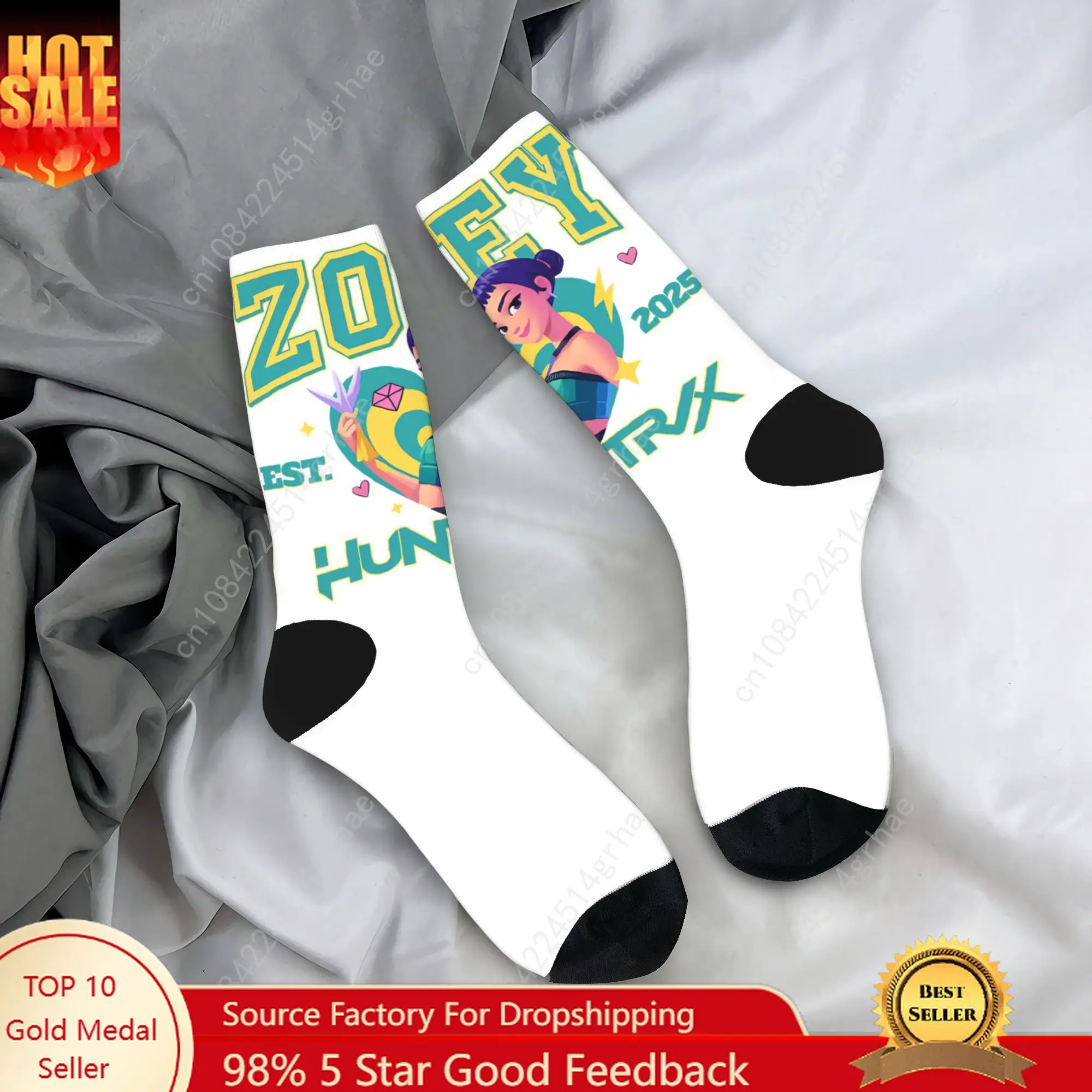 

Huntrix Girls Zoey Kpop Demon Hunters Socks Anti Skid Stockings Women Men Warm Soft Climbing Socks Winter Leisure Custom Socks