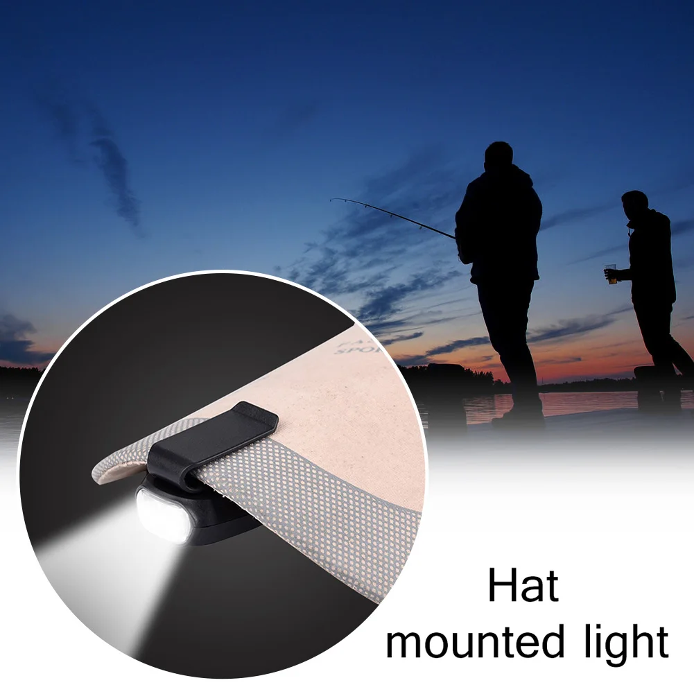 Mini 3LED Headlamp Outdoor Hat Clip Headlight Camping Head Lamp Mini Head Front Light Flashlight Clip on Hat Baseball Cap Lamp