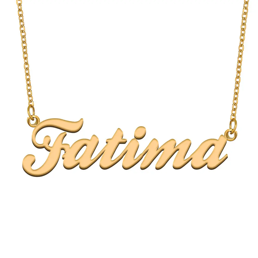 

Fatima Name Necklace for Women Stainless Steel Jewelry Gold Plated Nameplate Pendant Femme Mothers Girlfriend Gift