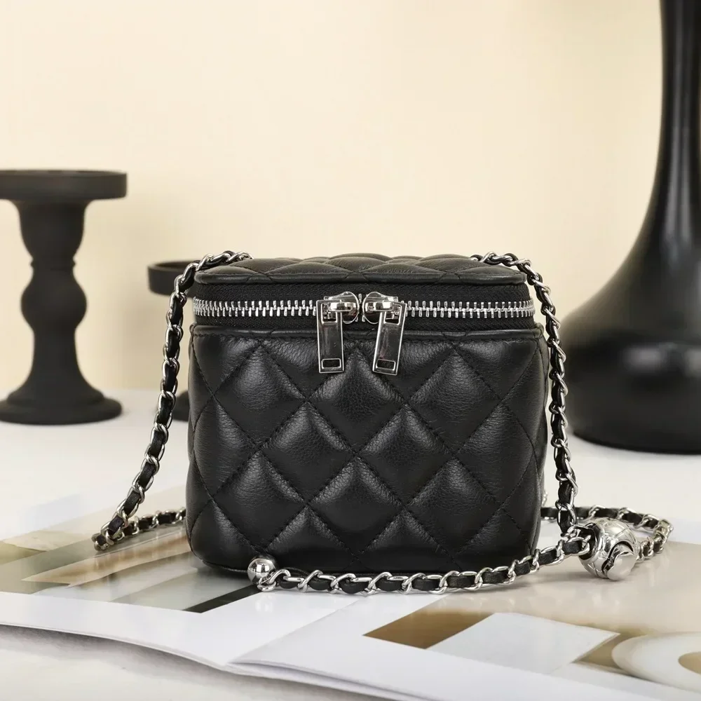 Sheepskin Small Fragrant Style Quilted Chain Bag Fashionable Cosmetic Bag Trendyy Women's Bag Box Bag Crossbody Small Square Bag