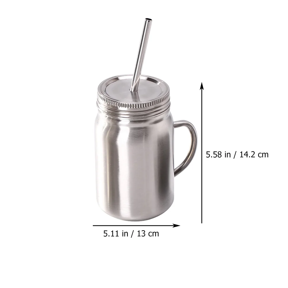 

Stainless Steel Mason Jars Cups Lid Straw Rust Proof Shatterproof Portable Storage Containers Home Kitchen Bar Sublimation Mugs