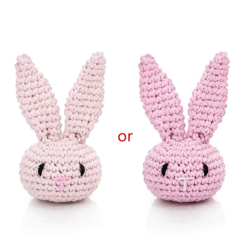 New Baby Pacifier Chain Decorations Newborn Accessories DIY Mini Knitted Bunny Heads