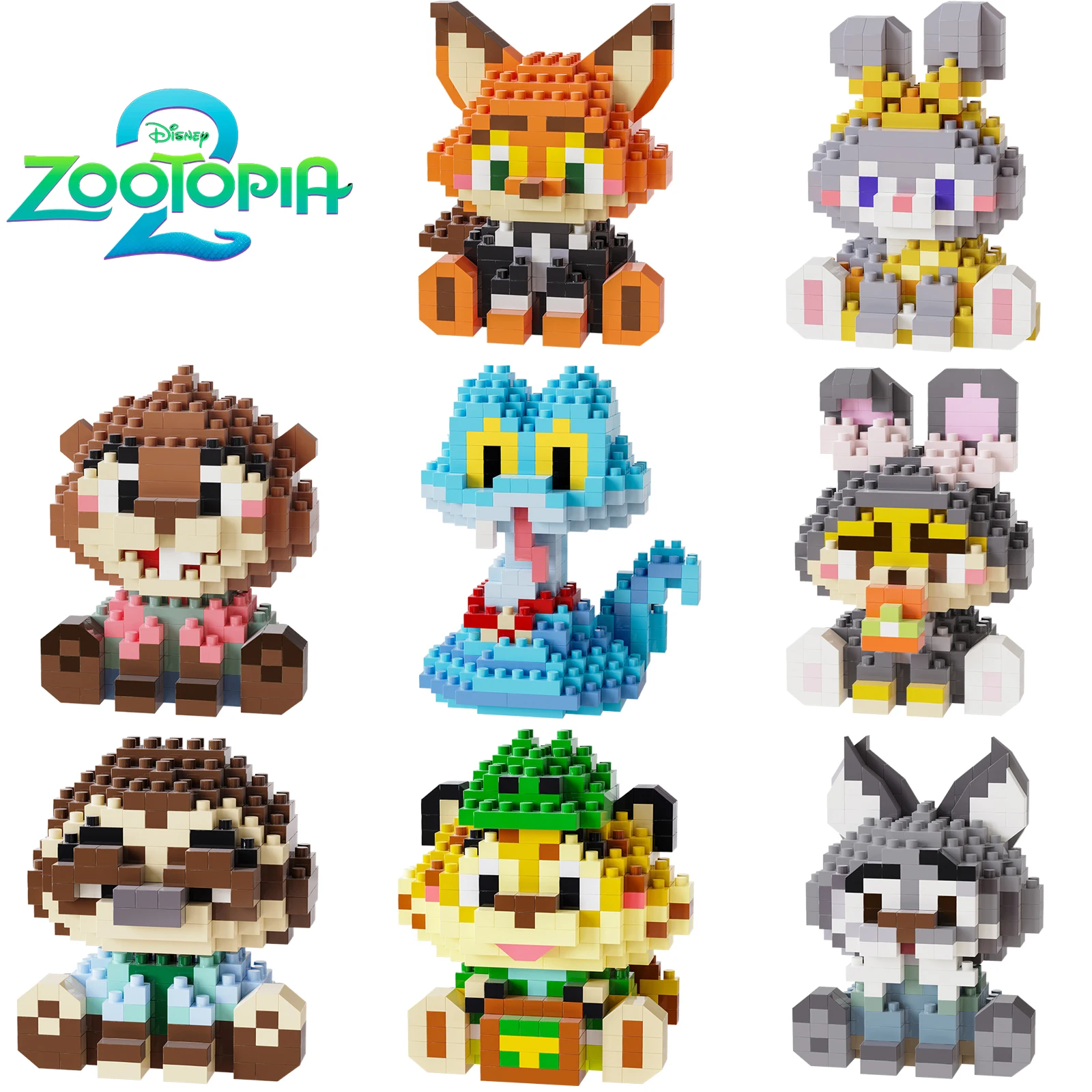 Blocs de construction Disney Zootopia Judy Hopps Nick Wilde, blocs de Zootropolis, modèle de personnage de dessin animé, jouets pour enfants, cadeaux