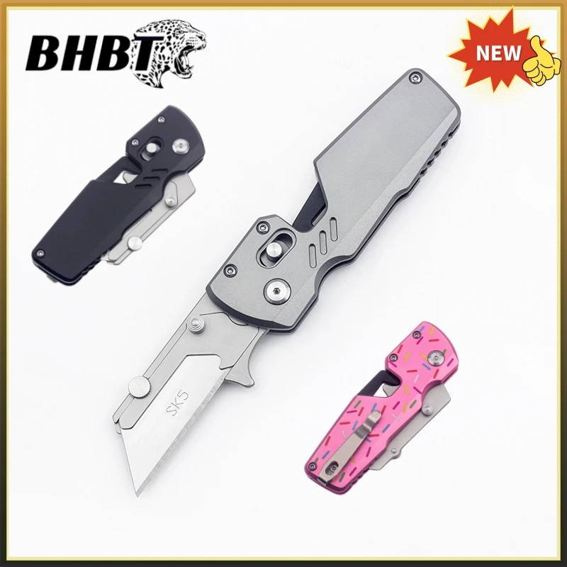 

BHBT Donut-Shaped Folding Utility Knife Portable EDC Tool Outdoor Carry-On Pocket Knife for Camping Hiking
