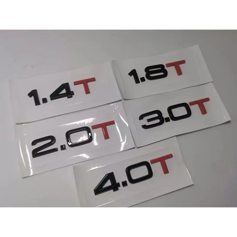 1pcs Applicable to A3a4la5a6a7a8 tailgate displacement 1.8T 2.0T 4.0T3.0T2.4 sticker Black Silver sticker retrofit