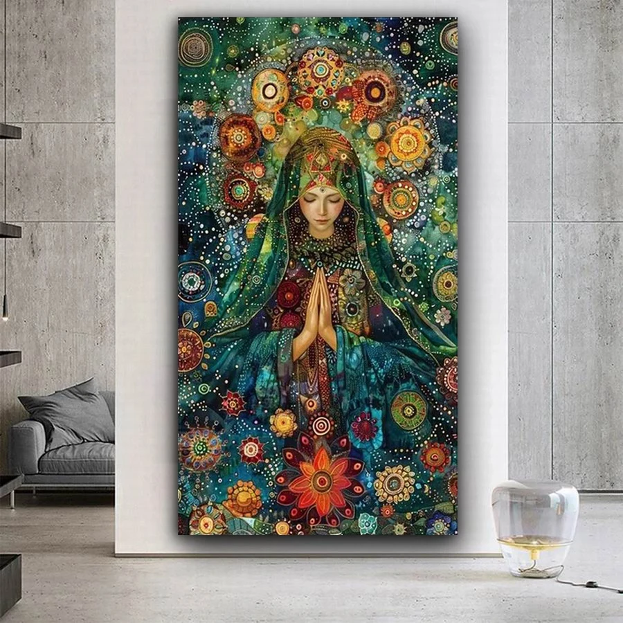 

Fullcang Large Size Diamond Painting Abstract Virgin Mary Diy Full Mosaic Embroidery Picture Woman Jewelry Cross Stitch Kits