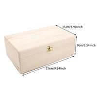 New Latch Wooden Storage Box Keepsake Creative Decor Wood Plain Jewel