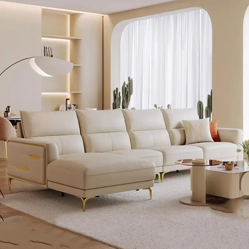 Single Legs Metal Living Room Sofas Sectional Pouf Chaise Longue Reception Sofas Waterproof Luxury Canape Salon Luxury Furniture
