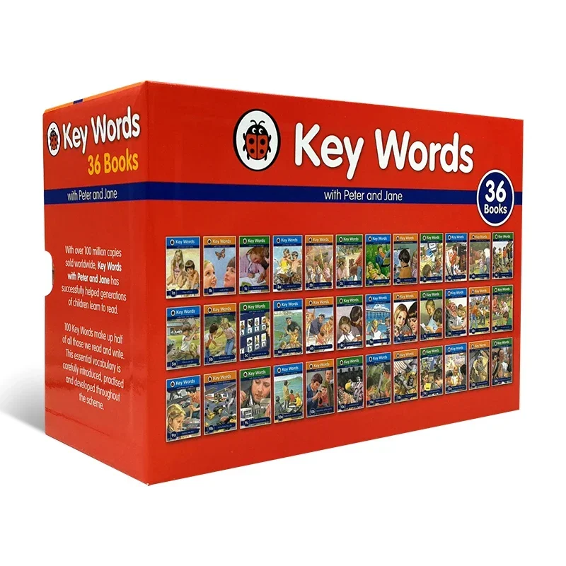 36 Books/set Ladybird Key Words with Peter and Jane English Picture Reading Children Early Education Textbook Magic Phonics Book