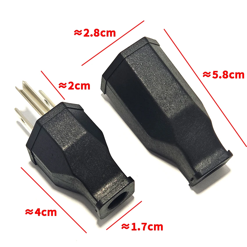 US American Standard 3Pin Power Rewireable Plug Male Female Socket Outlet Adapter Extension Cord Connector 15A125V Detachable