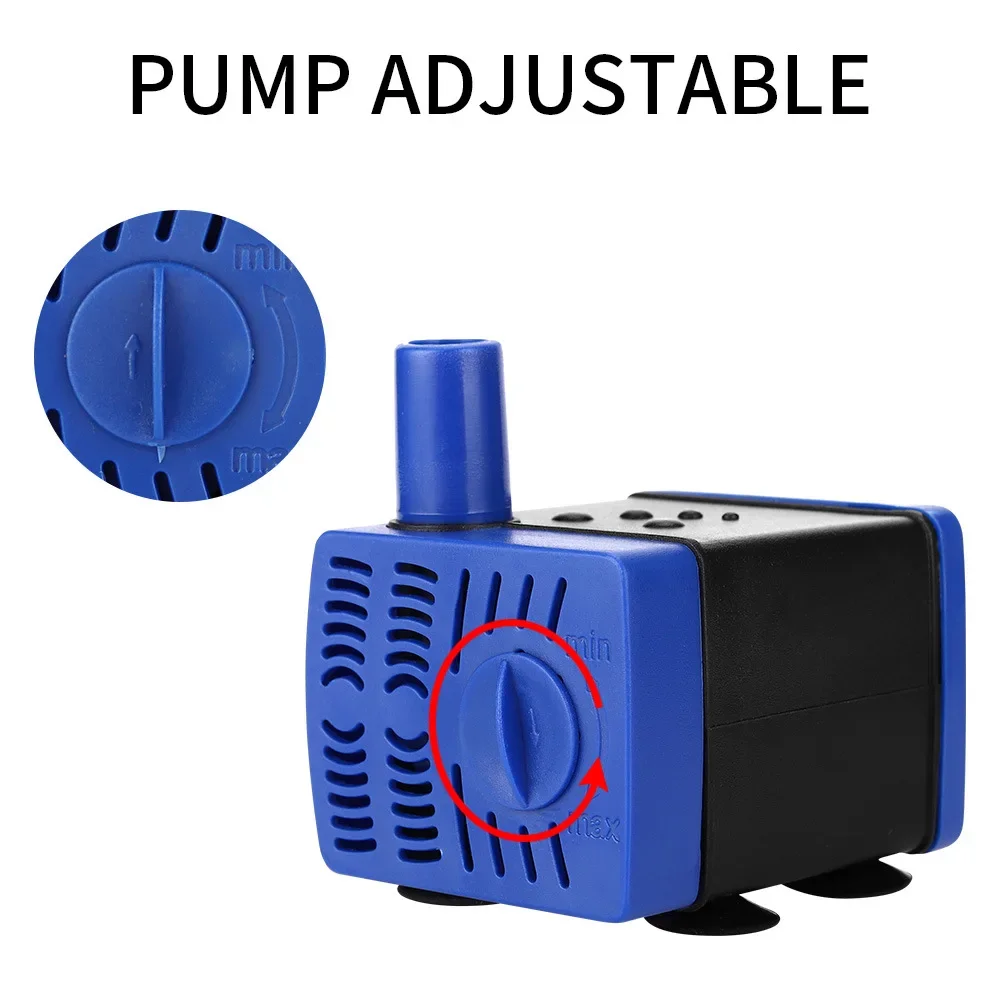 220V-240V Silent Filter Submersible Pump Small Household Aquarium Change, Water Garden Fountain Pump Fountain Water Circulation