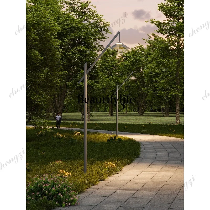 Modern simple outdoor waterproof high pole lamp outdoor community courtyard lamp park villa garden engineering street lamp