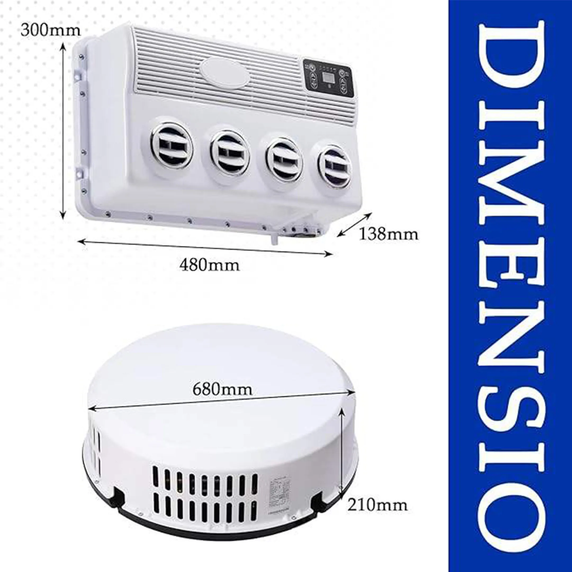 12V Universal Electric Air Conditioner, Split 12V DC AC Use for Off-road Vehicles,RVs, Campers, Trucks, Trailers & Buses