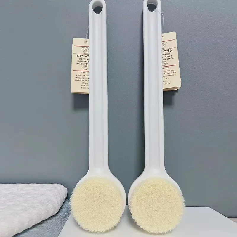 Japanese Style Long Handle Bath Brush Body Exfoliating Scrubber Back Massage Brush SPA Foam Bath Accessories Cleansing Brushes