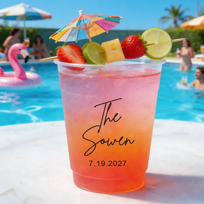 

10/30/50PCS Customizable Plastic Cup 12OZ Disposable Plastic Cups Personalized Plastic Cup for Wedding Party, Bachelorette Party