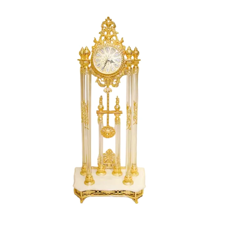 Grandfather Bell Gold Bronze Black Crystal Luxury Antique Floor Antique Royal Clock Floor