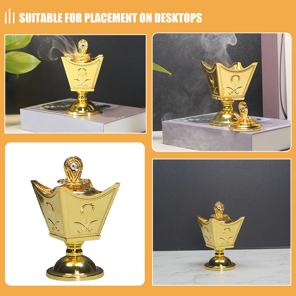 

Arabic Holder Desktop Burner Retro Hollow Censer Decorative Ornament Cone Incense Burner Vintage Crafts Home Store Decoration