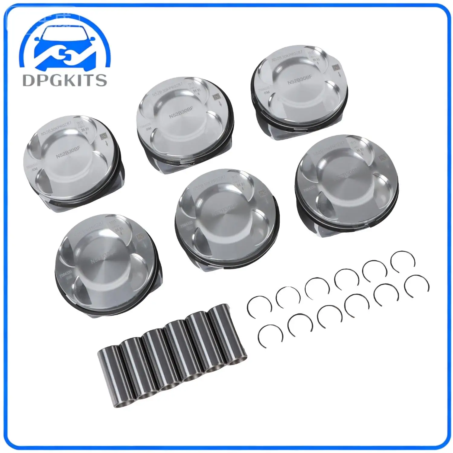 DPGKITS 6x Pistons Rings Set 9.3:1 N52B30 For BMW E87 E90 E92 E60 130i 330i 530i Engine Pistons Rings Rods & Parts