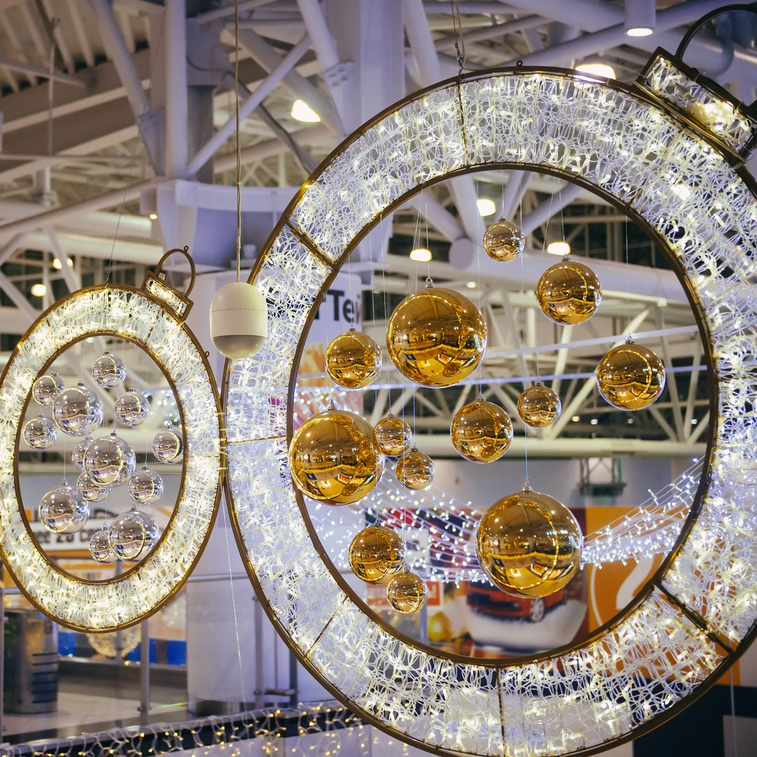 رائجة البيع مخصص في الهواء الطلق مقاوم للماء حلقة مضيئة 2D LED عزر ضوء عيد الميلاد الديكور شارع المشهد عيد الميلاد زخرفة