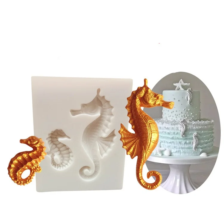 1 Piece Sea Horse Silicone Mold Fondant  Cake Decorating Tools Chocolate Candy Jelly Gumpaste  Baking Wedding Decor