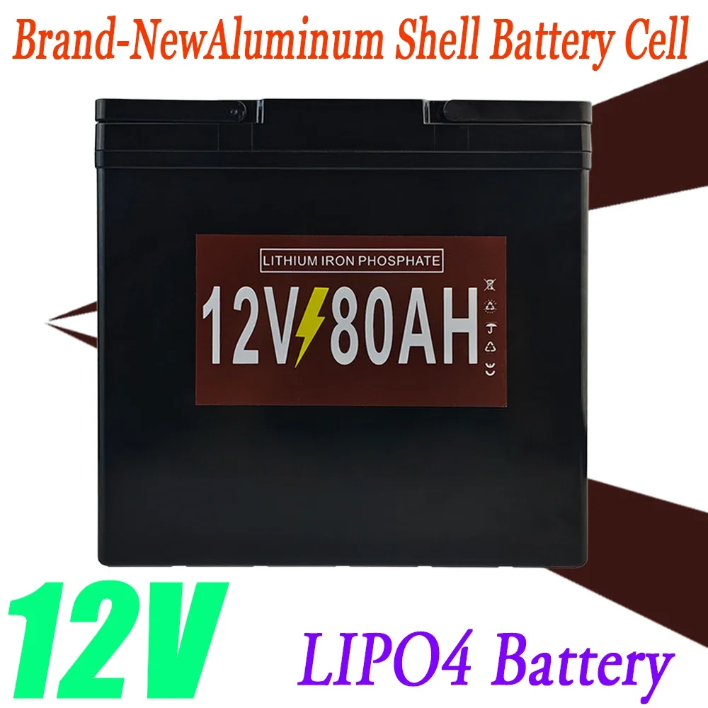 

LiFePO4 Lithium Battery, Built-in BMS, 320W Deep Cycle, Rechargeable Iron Phosphate Battery for Light Toys and Camping,12V, 80Ah