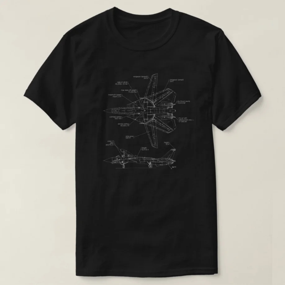 

Naval F-14D Tomcat Fighter Aircraft Blueprint T-Shirt New 100% Cotton O-Neck Short Sleeve Casual Mens T-shirt Size S-3XL