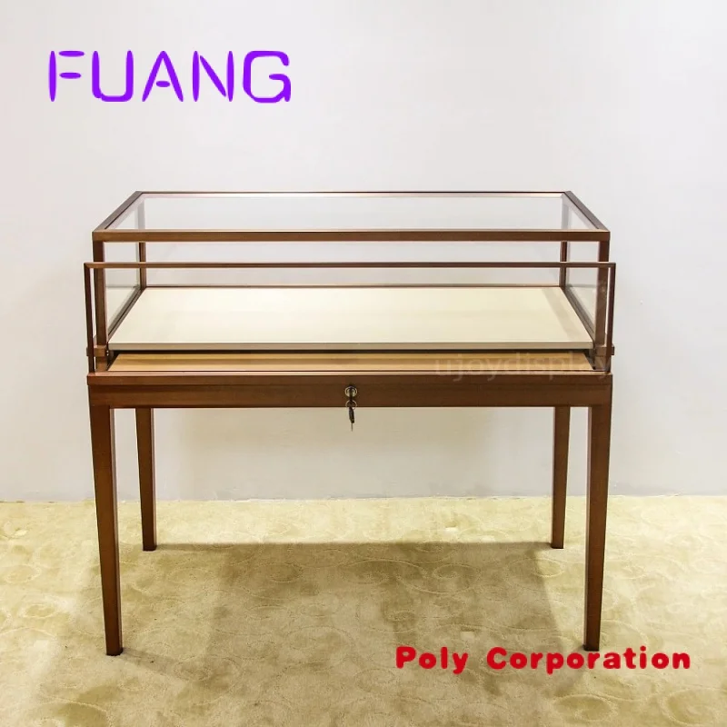 Vitrine de Luxe en Acier Inoxydable et Verre pour Bijoux