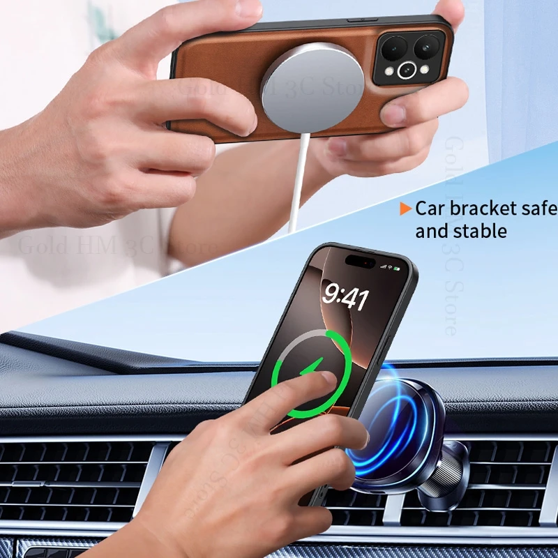 حافظة جلدية فاخرة لهاتف Realme 15 14 Pro Plus غطاء مغناطيسي للشحن اللاسلكي لهاتف Realme P3 Ultra Reno14 F 13