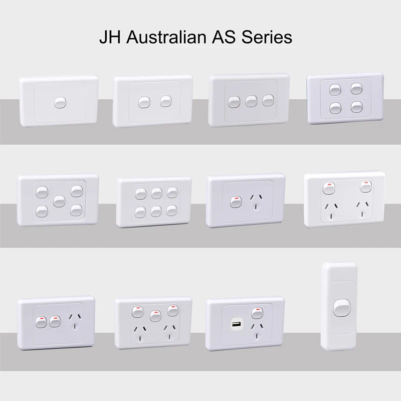 JHAS327 SAA penjualan laris soket sakelar listrik pelat dinding Horizontal kosong Australia powerpoint