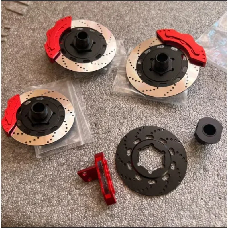 RC Upgrade Parts Aluminum Simulation Brake Caliper Rotor Kit for Thor KM 1/7 Citroen C3 Rally Car,1 Car Set,No Screws Included