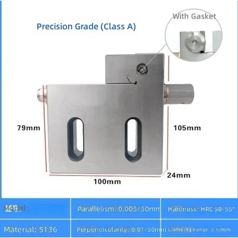 Special clamping fixture for wire cutting - Manual stainless steel vise, clamping range 0 - 50 / 75 / 100 mm