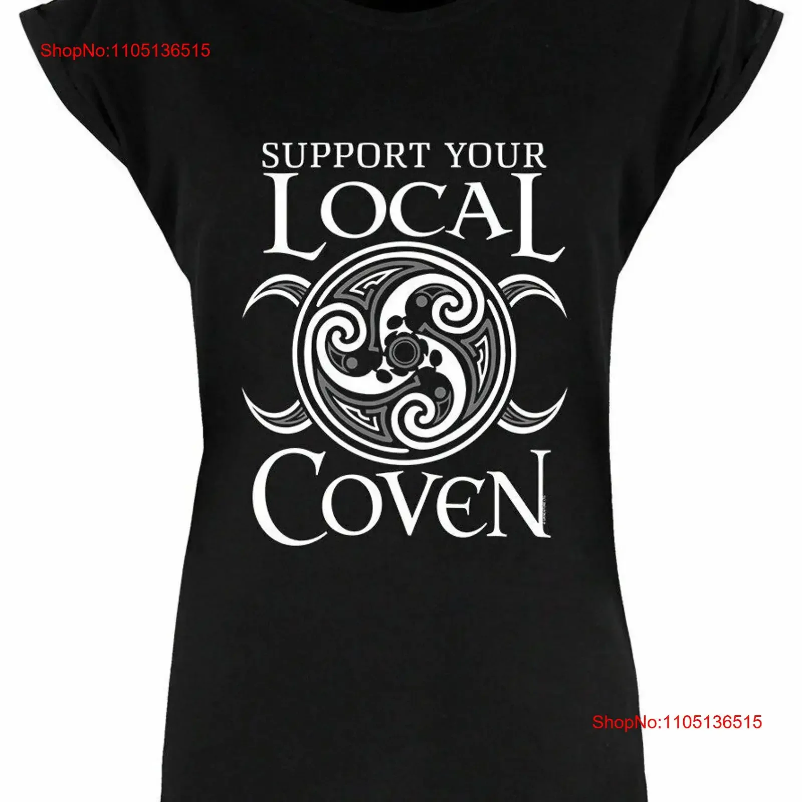 Support Your Local Coven Ladies Black T Shirt Witch Witchcraft Supernatural vintage Washed Comfortable Soft Breathable homme