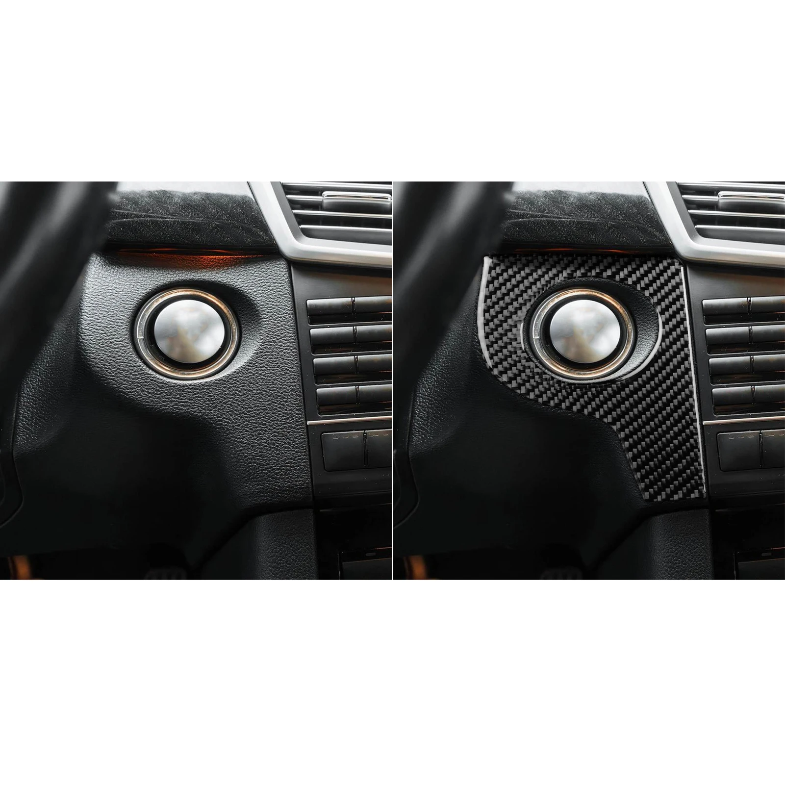 For Mercedes-Benz E-Class W212 S212 2011-2015 Carbon Fiber One-touch Start/stop Ignition Button Panel Car Accessories Sticker