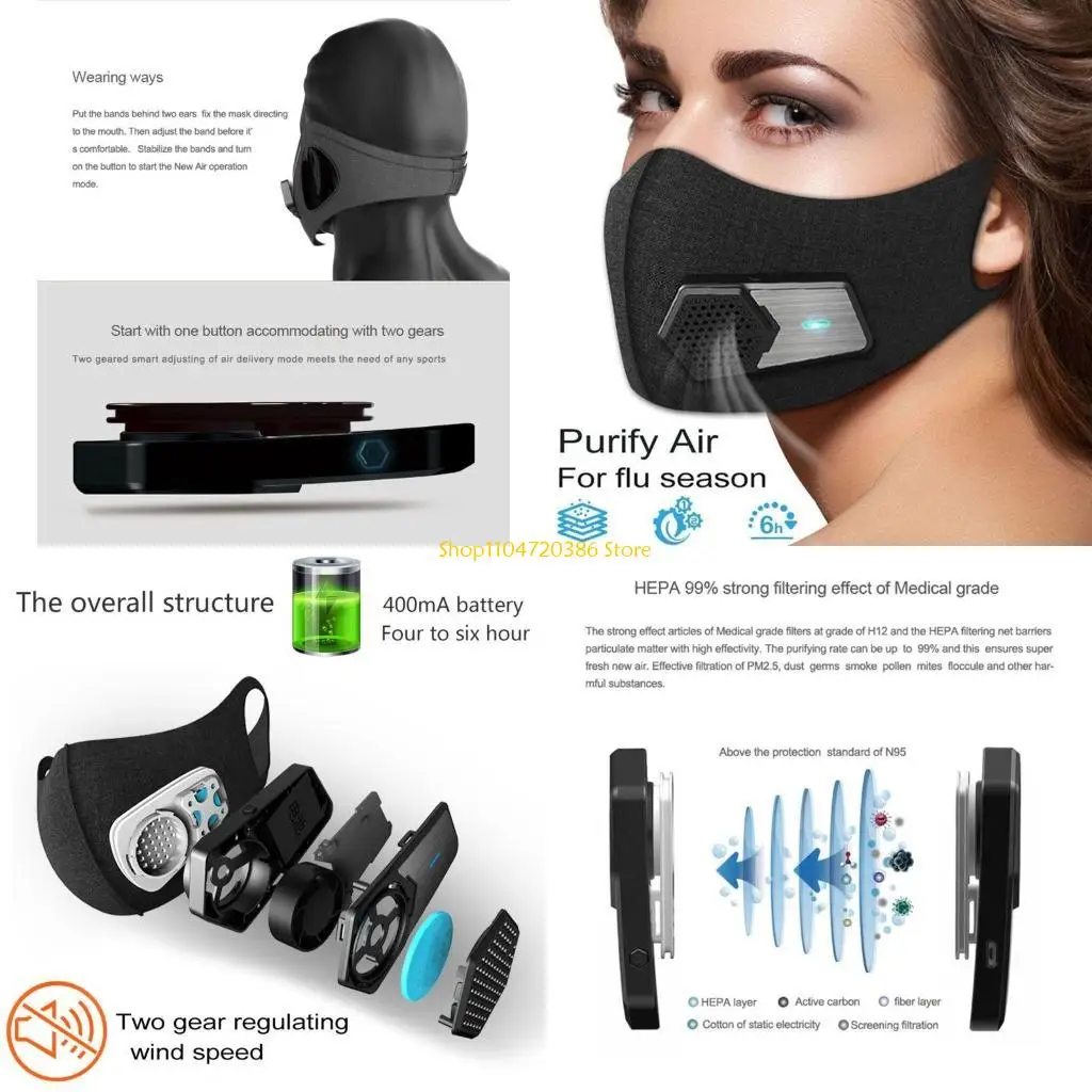

K0EA Электрическая маска для очистки воздуха для умной пылезащитной маски против загрязнения PM2.5 Filte