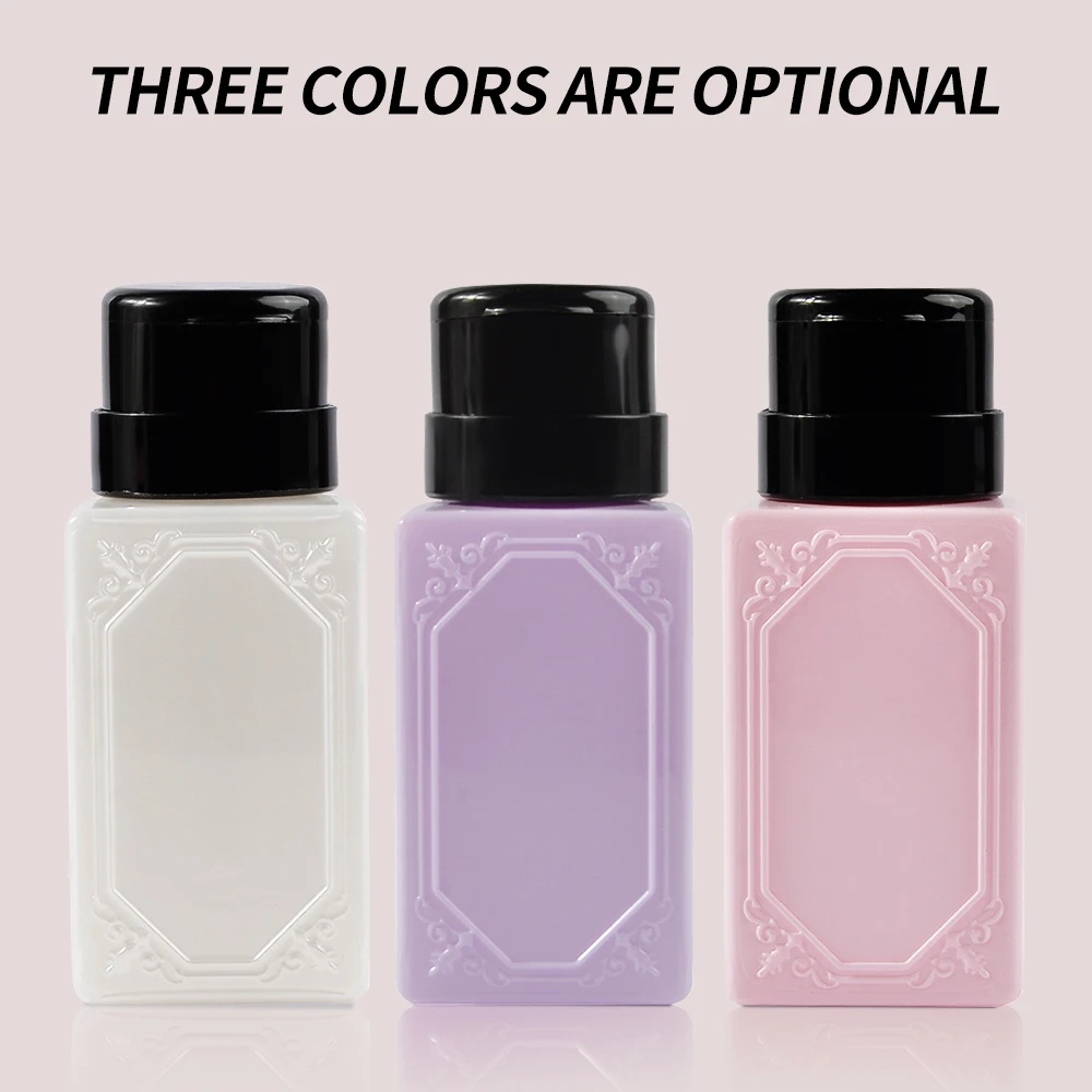 1pc Pink White Nail Art Empty Pump Dispenser Liquid Bottles 200ml 230ml Portable Refillable Bottle UV Gel Polish Remover Bottles