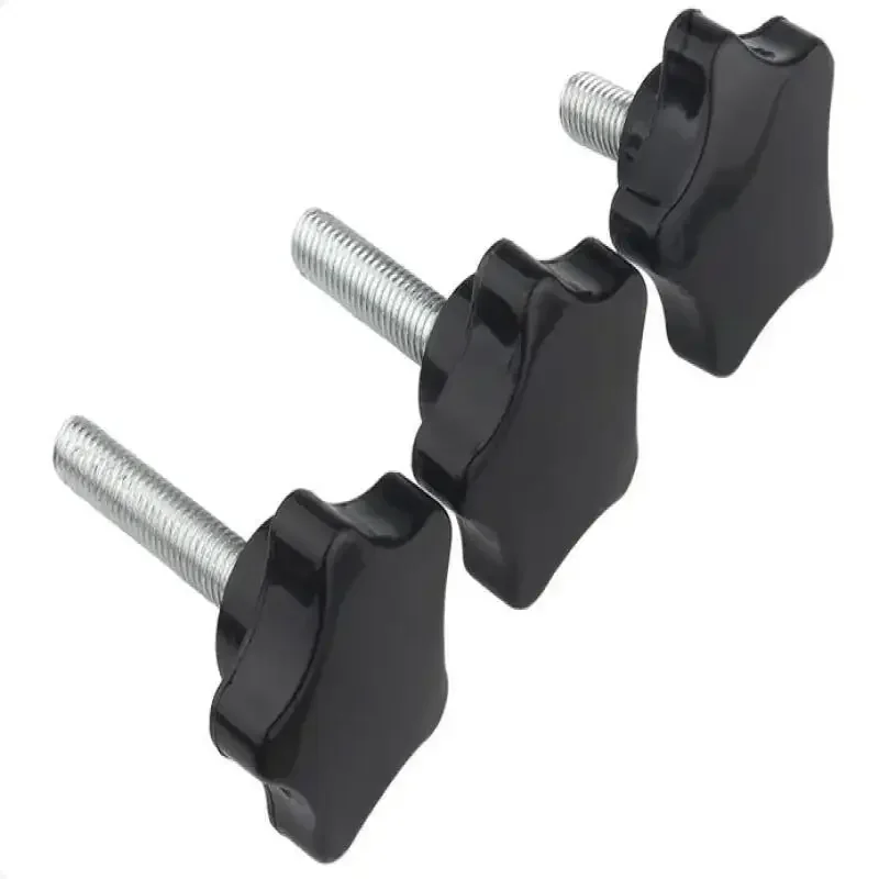 5/10pcs Carbon Steel Hand Knob Screws Bolt Plastic Star Shape Head Thread Clamping Thumb Handle Machine Screw Bolts M4 M5 M6-M10