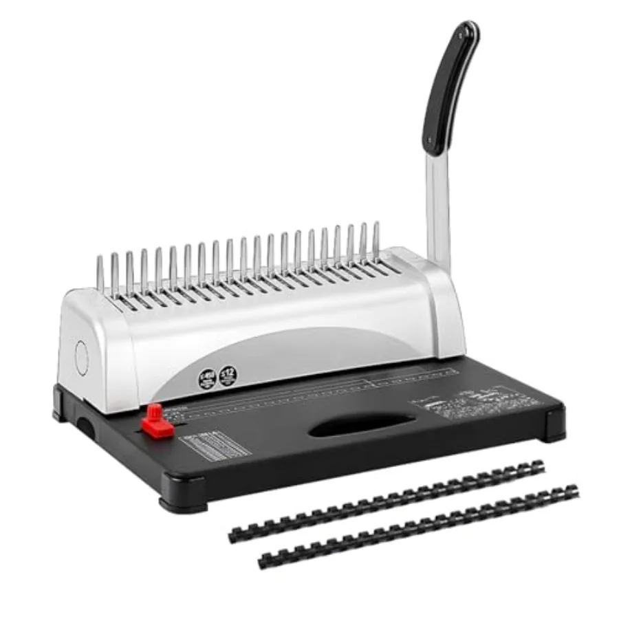 

Comb Binding Machine, 21-Hole, 450 Sheets Capacity, Punch up to 12 Sheets, Punch Comb Binder Machines for Letter Size A5/A4 Pap