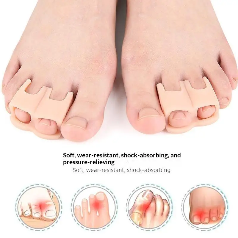 1 Paar Silikon-Hallux-Valgus-Orthopädischer Schutz Weicher Elastischer Zehentrenner Daumenkorrektor Distanzstücke Ballenentlastung Fußpflege – Detail 4