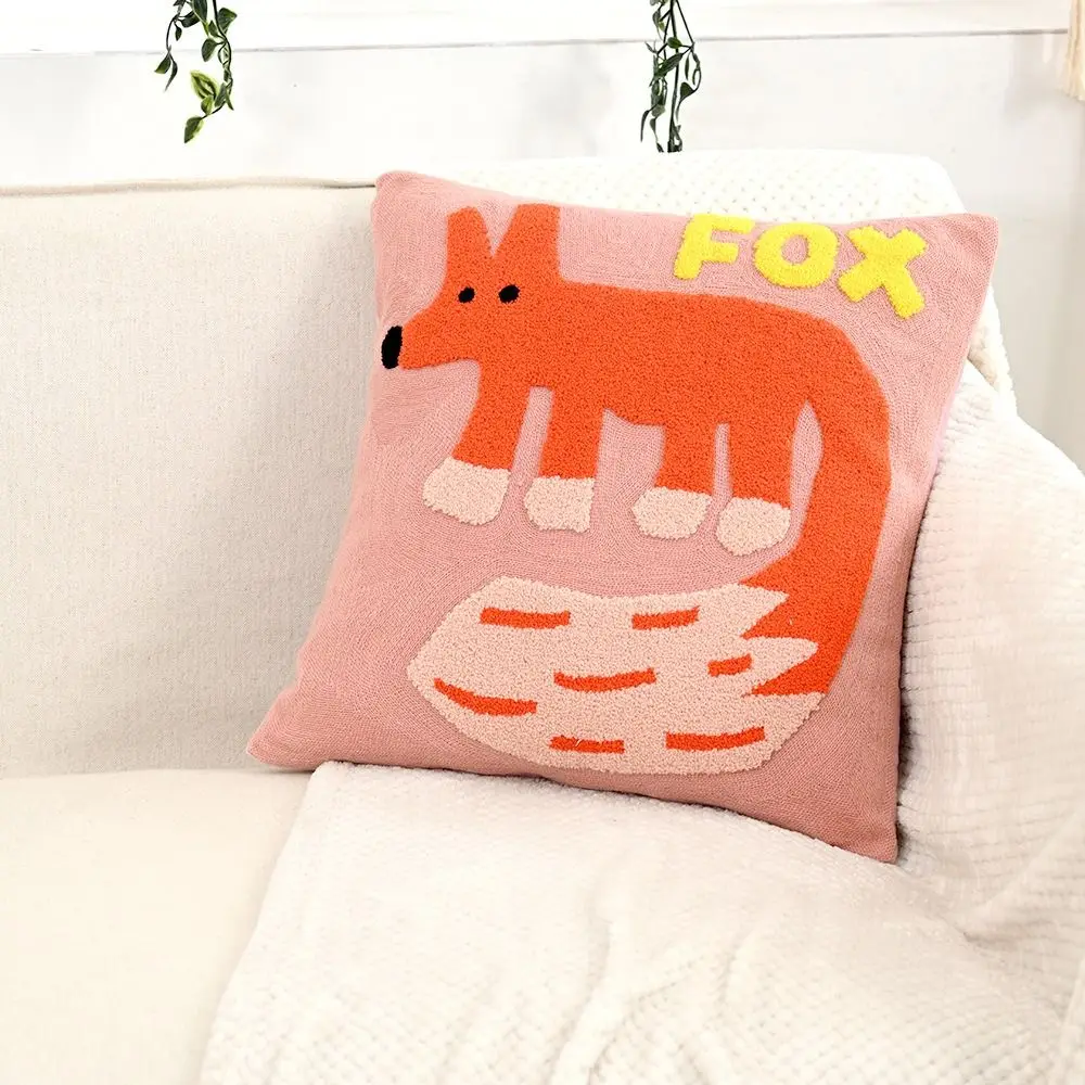 

Nordic 45x45cm Pillow Cover Animal Embroidery Soft Sofa Pillow Cushion Cotton Pillow Protector Sofa Living Room