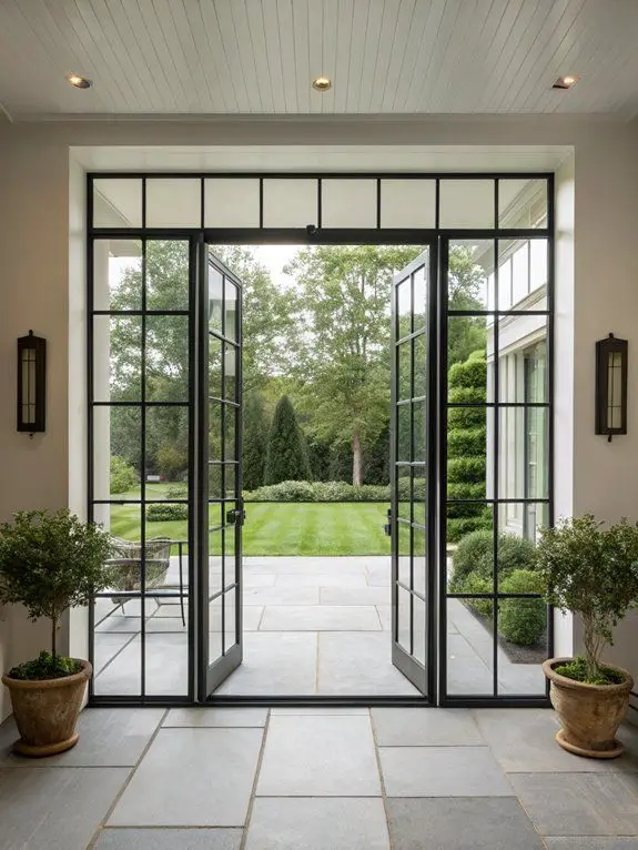 

European Style Sound Proof Minimalist Exterior French Door Heat Insulation for Villa Apartment Aluminum Glass Casement Door