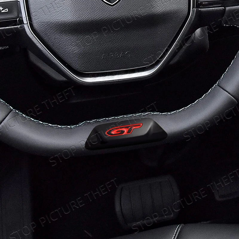 Metal Alloy GT Logo Car Steering Wheel Badge Interior Sticker Decoration Emblem For Peugeot 5008 4008 508 3008 308