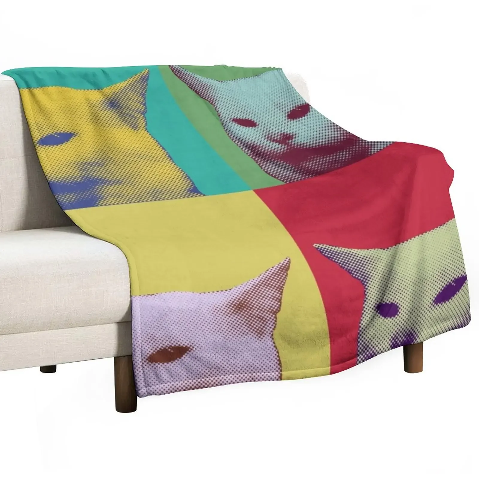 

Pop art yelling cat meme Throw Blanket for winter for babies wednesday Blankets