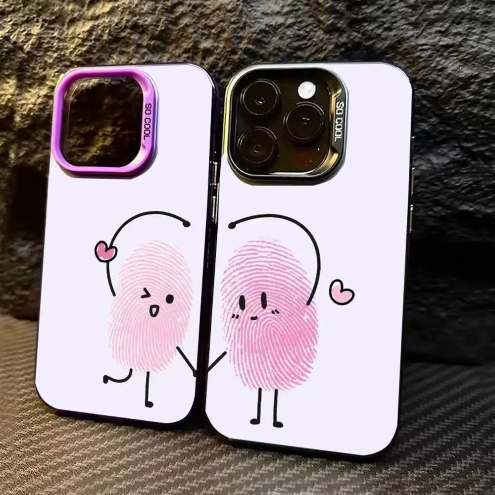 

cute couple wallpaper Phone Case Color Silver Shell For IPhone 17 16 15 14 13 12 11 Pro Max Plus